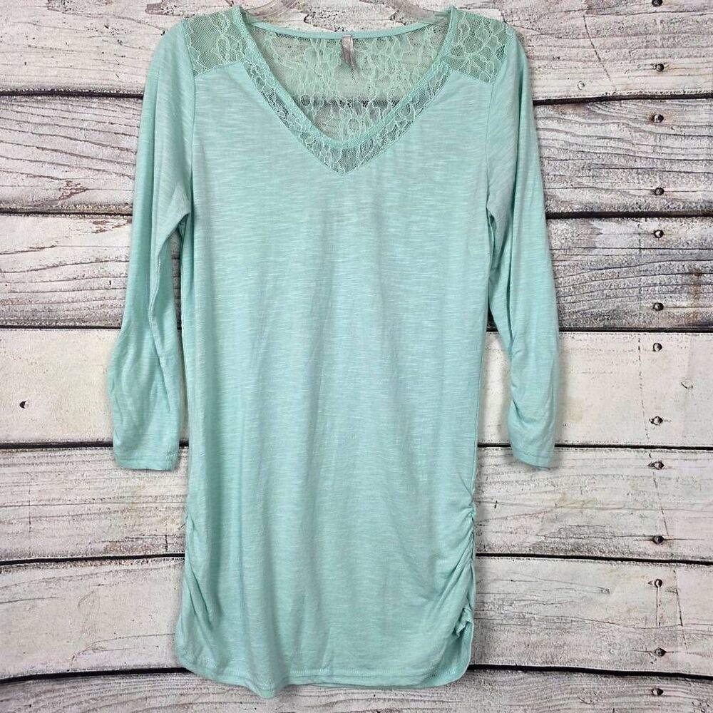 Vanity Lace Back Blouse Womens M Mint Green